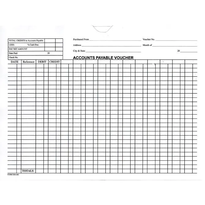 Accounts Payable Voucher Envelopes  - General Accounting Style (100 Per Box)