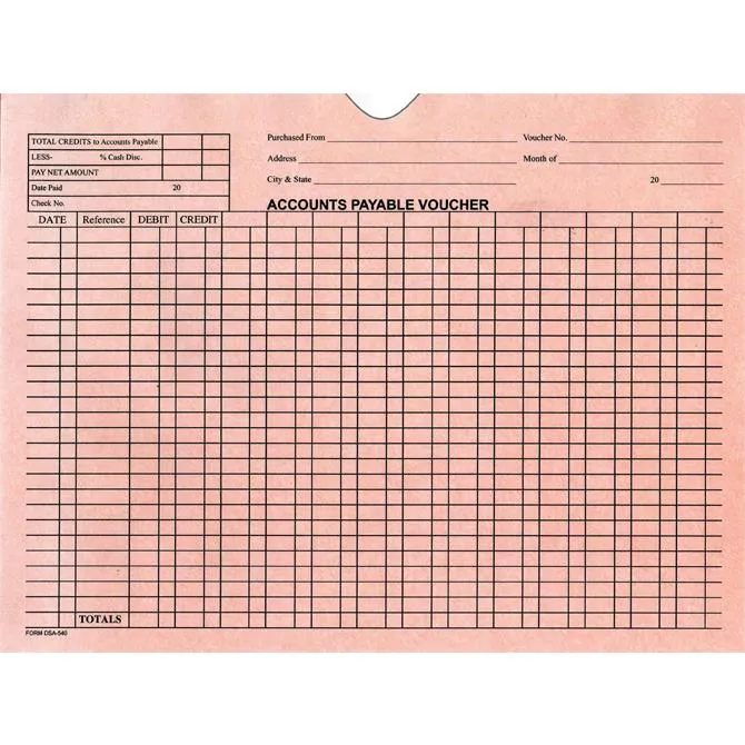 Accounts Payable Voucher Envelopes  - General Accounting Style (100 Per Box)