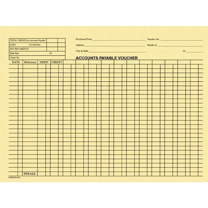 Accounts Payable Voucher Envelopes  - General Accounting Style (500 Per Box)