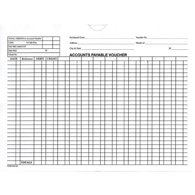 Accounts Payable Voucher Envelopes  - General Accounting Style (500 Per Box)
