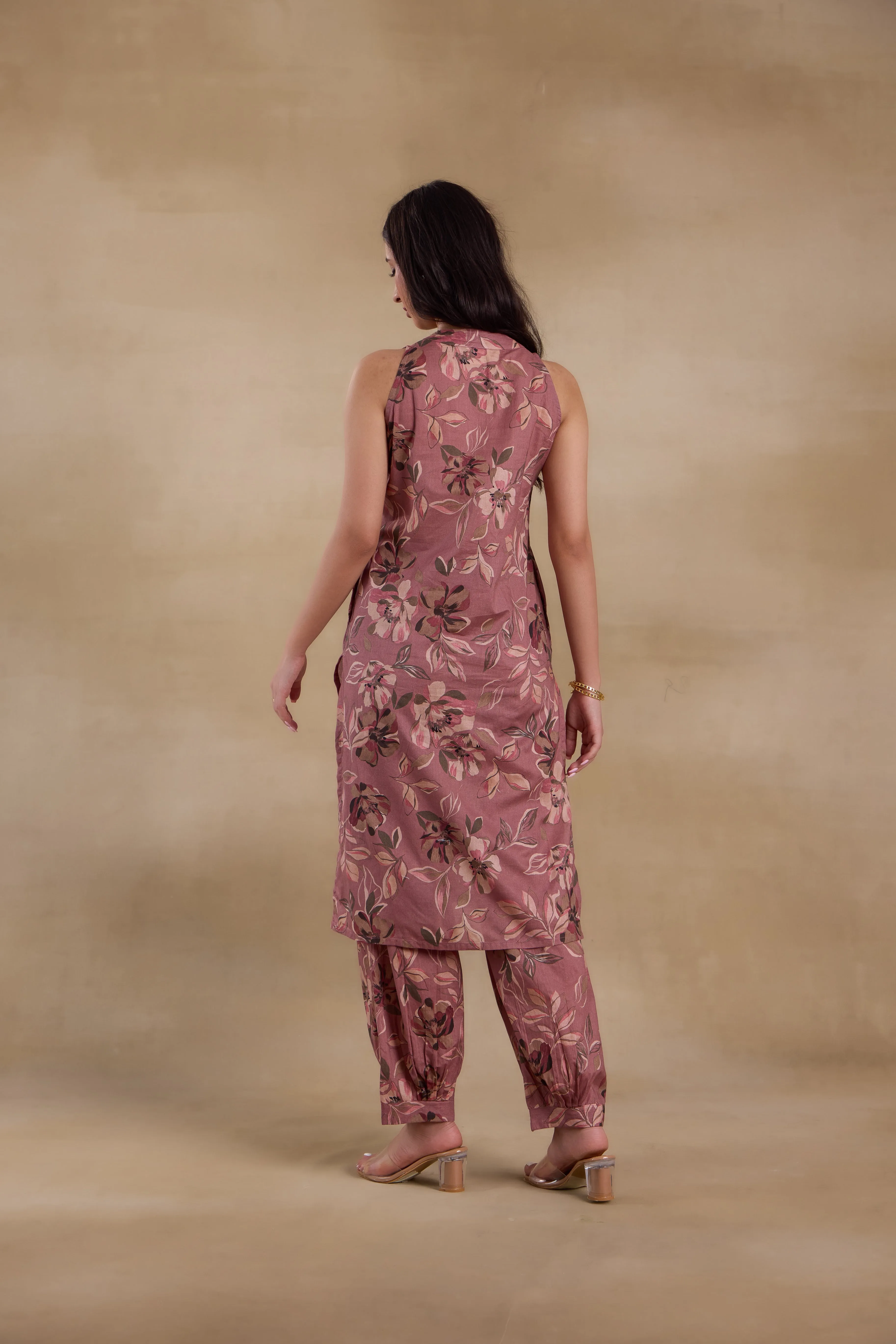 Alaya Premium Cotton Pink Floral Suit Set