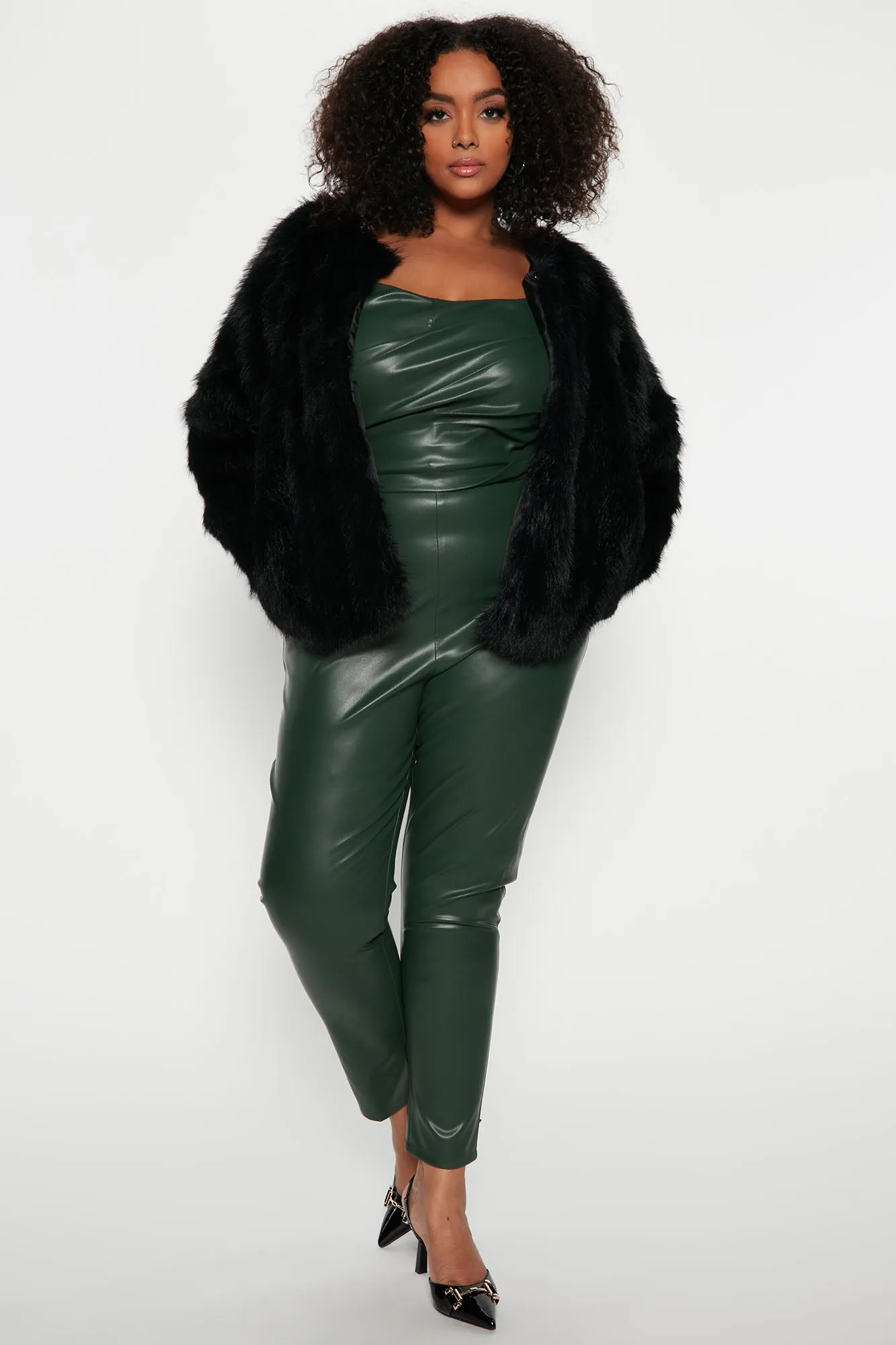 Always Together Faux Fur Jacket - Black