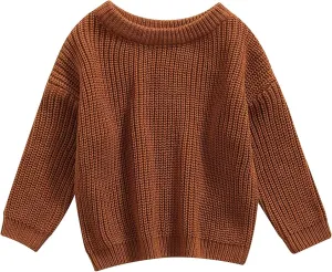 Baby Girl Boy Knit Sweater Blouse Pullover Sweatshirt Warm Crewneck Long Sleeve Tops for Infant Toddler
