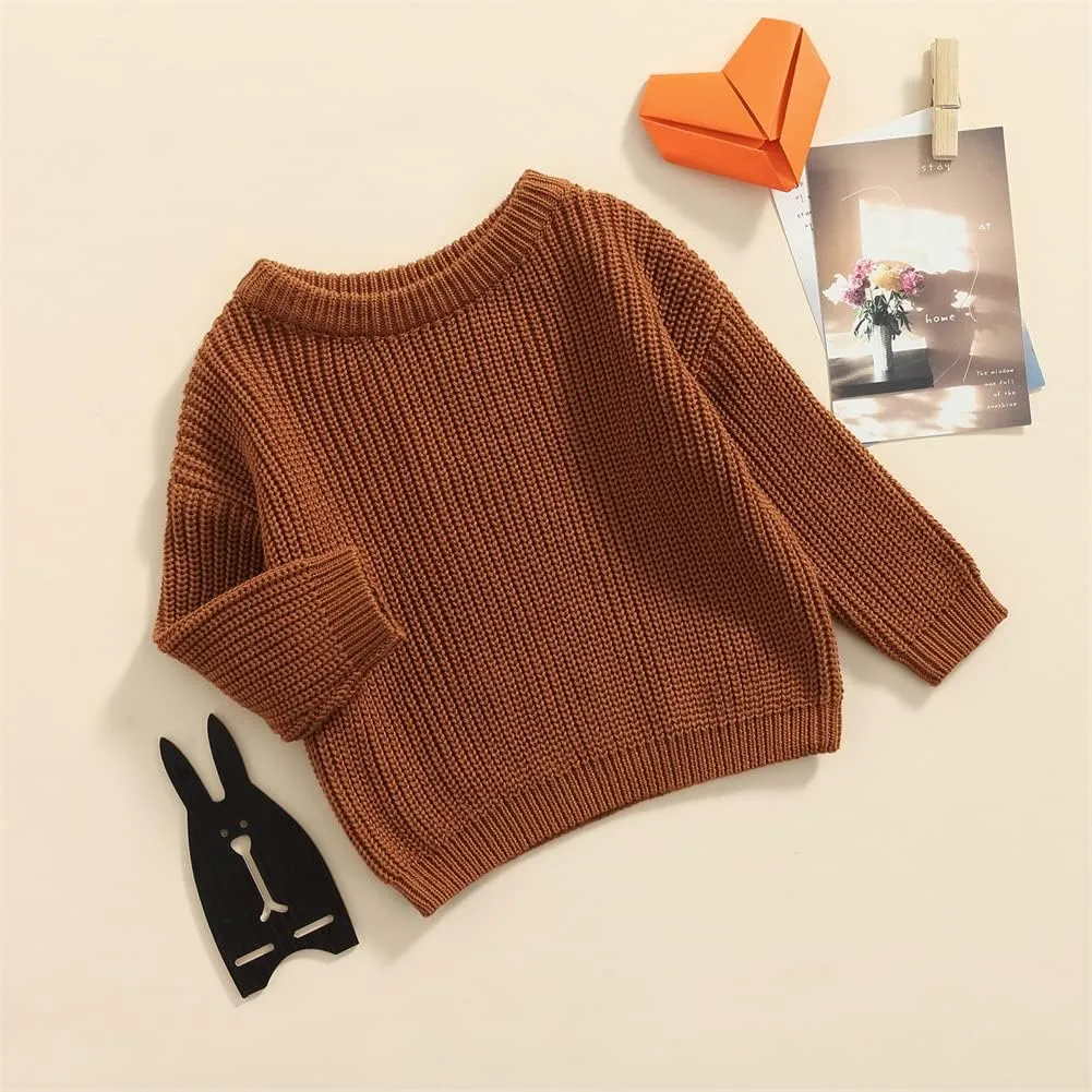 Baby Girl Boy Knit Sweater Blouse Pullover Sweatshirt Warm Crewneck Long Sleeve Tops for Infant Toddler