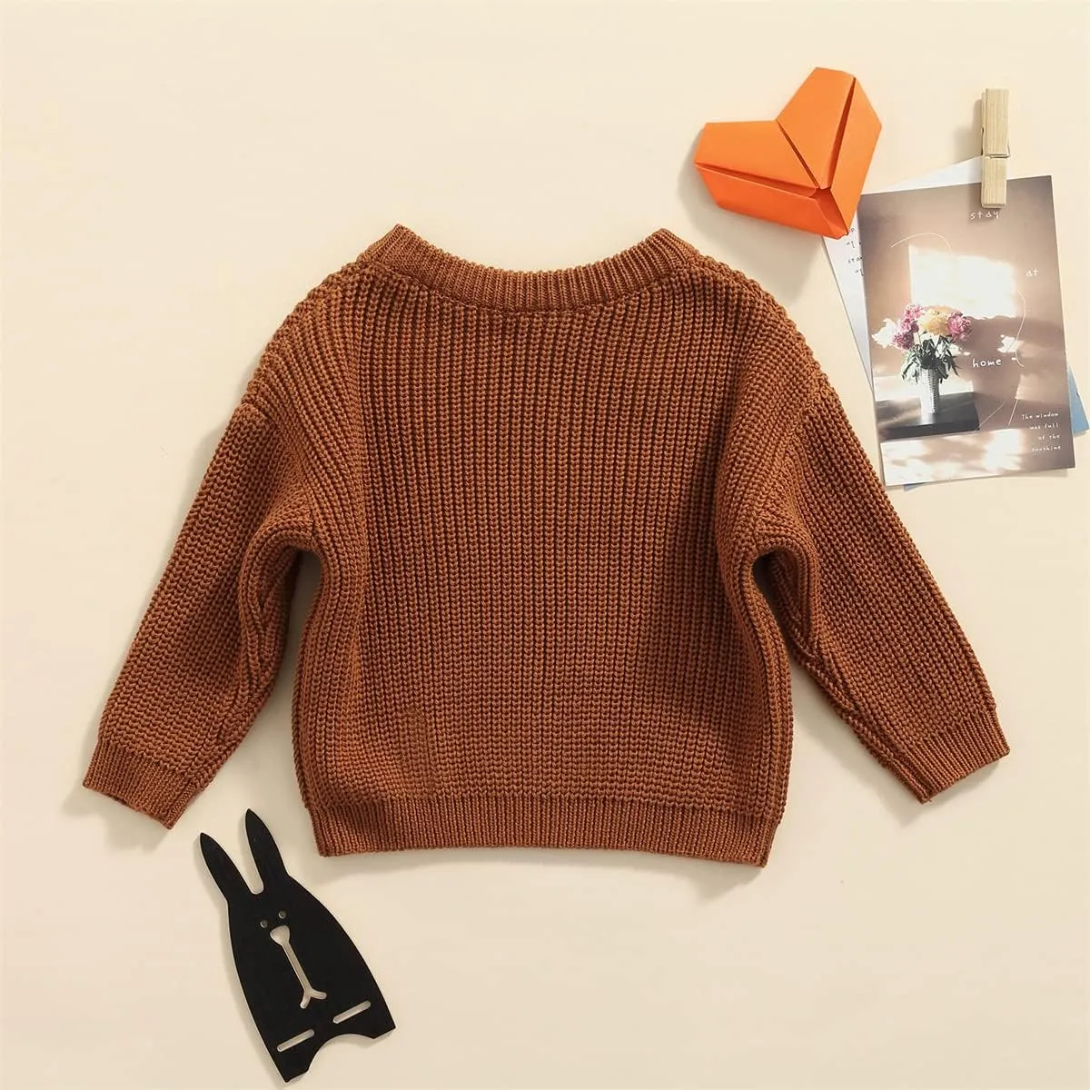 Baby Girl Boy Knit Sweater Blouse Pullover Sweatshirt Warm Crewneck Long Sleeve Tops for Infant Toddler