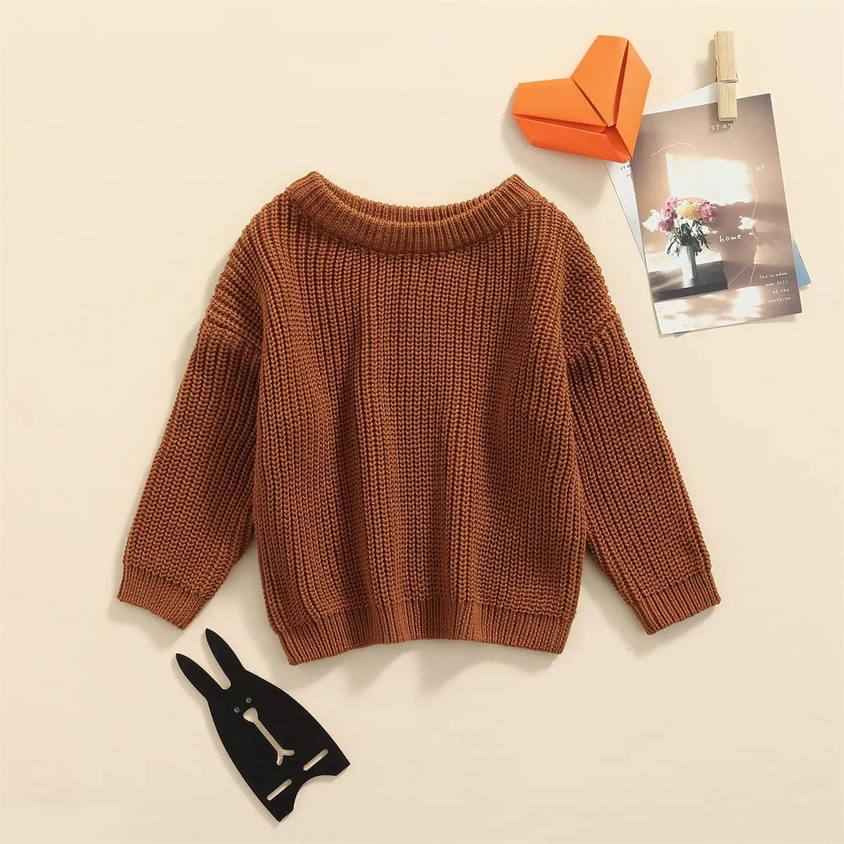 Baby Girl Boy Knit Sweater Blouse Pullover Sweatshirt Warm Crewneck Long Sleeve Tops for Infant Toddler
