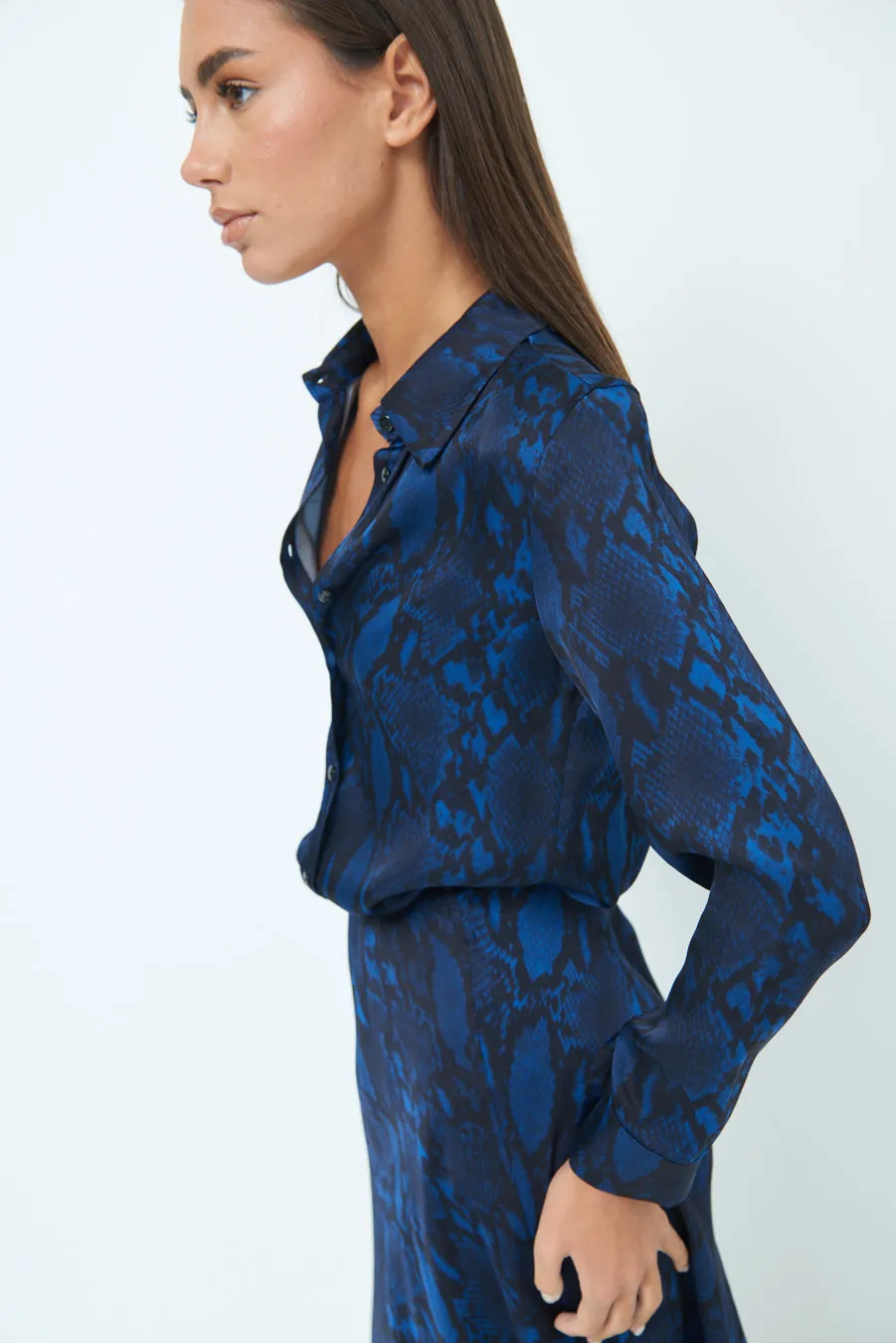 Bold snakeskin print blouse wholesale