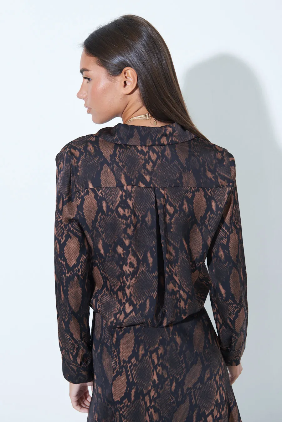 Bold snakeskin print blouse wholesale