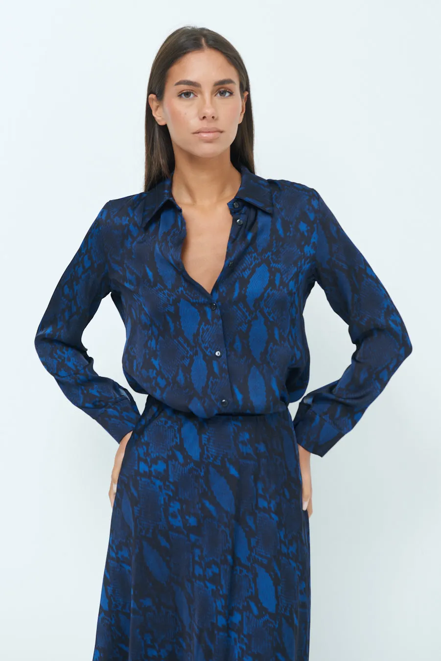 Bold snakeskin print blouse wholesale