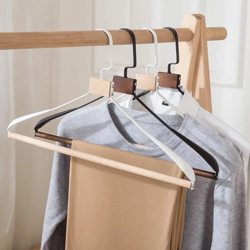 Chic Wooden Hanger Set with Wide Shoulders for Stylish Closet Storage