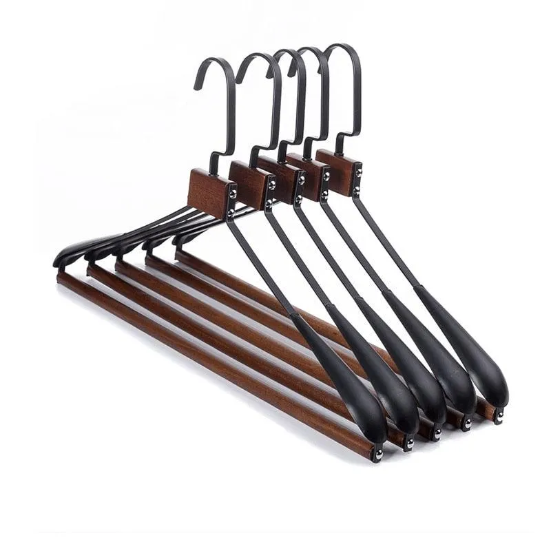 Chic Wooden Hanger Set with Wide Shoulders for Stylish Closet Storage