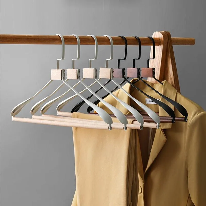 Chic Wooden Hanger Set with Wide Shoulders for Stylish Closet Storage