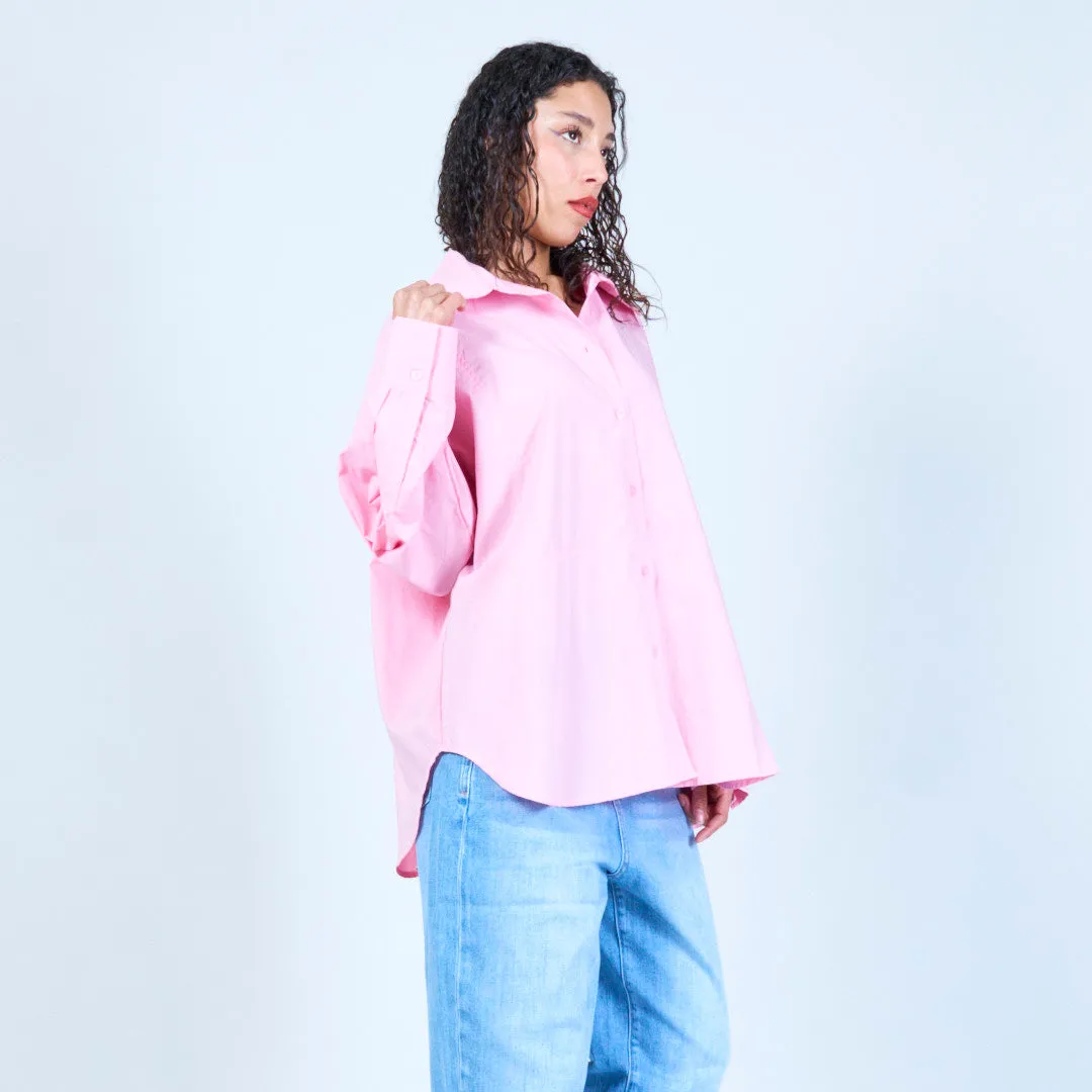 Classic oversized button-up shirt wholesale