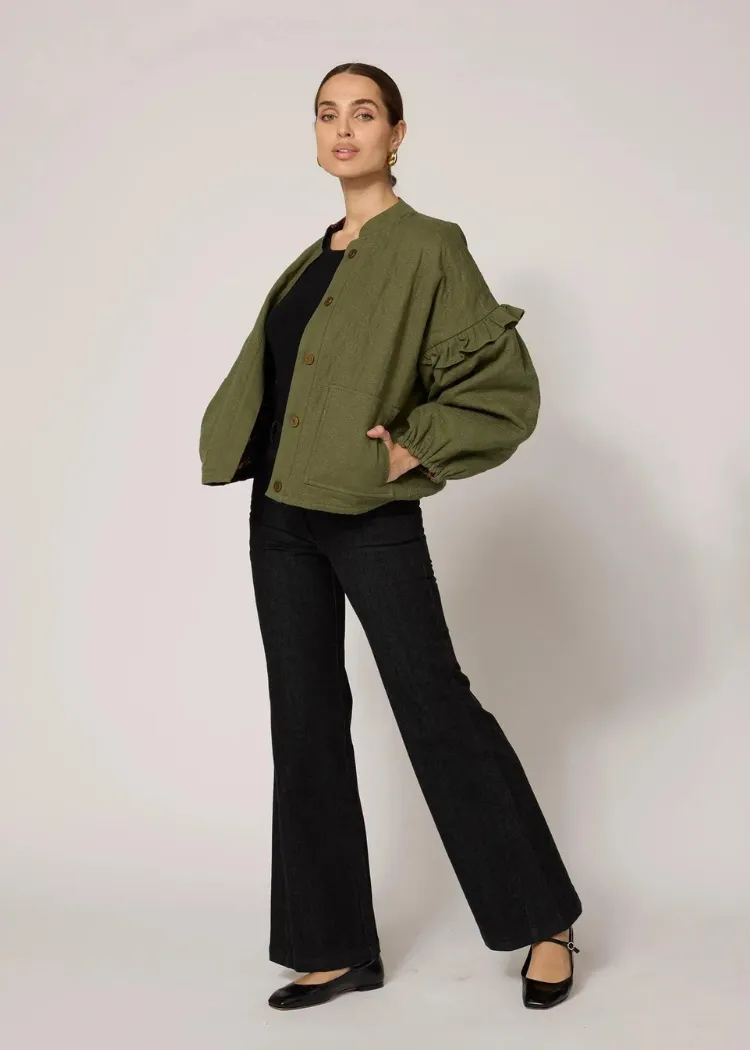 Cleobella Bobbi Reversible Jacket- Army Green