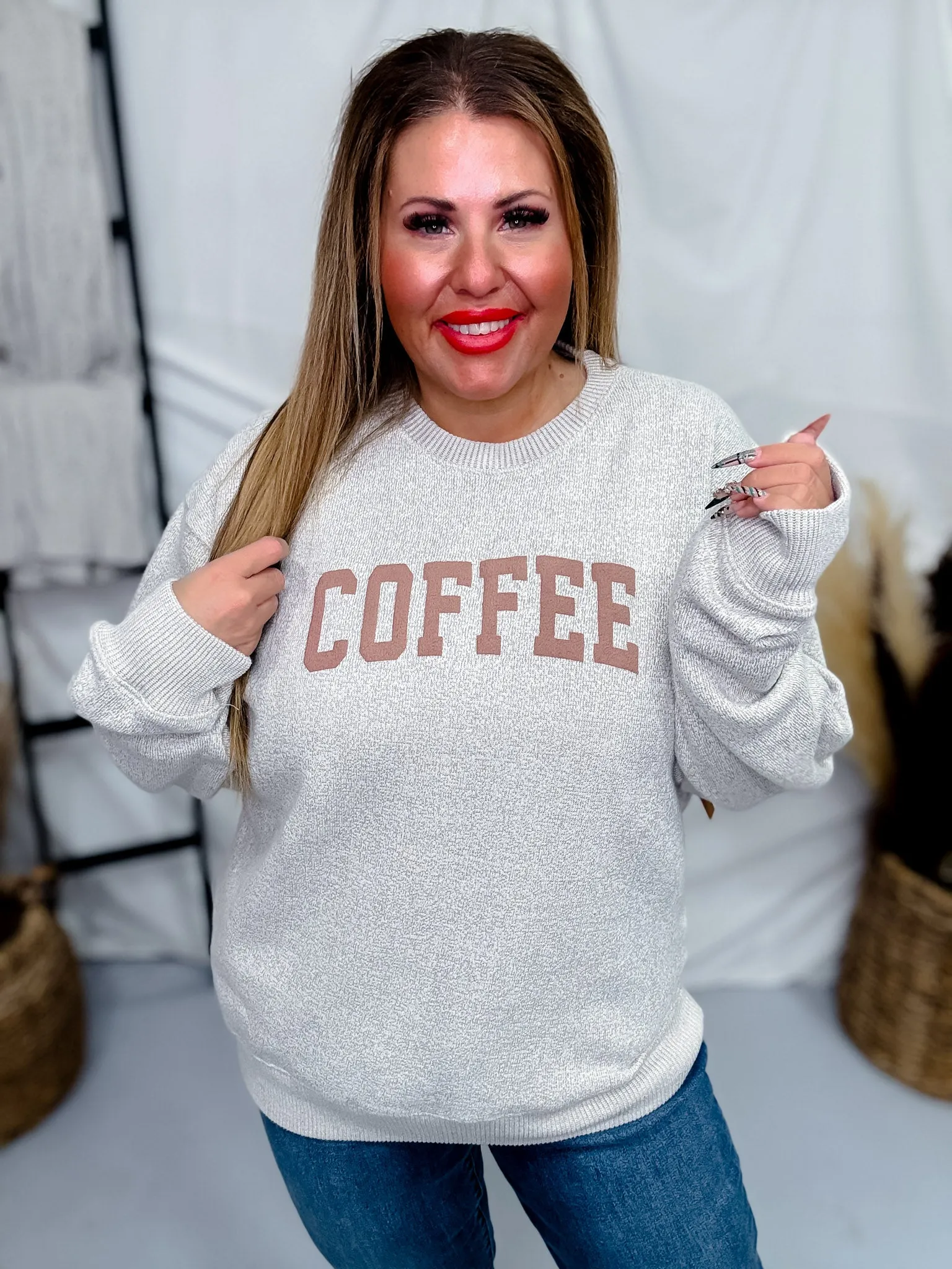 Coffee Puff Knit Sweater