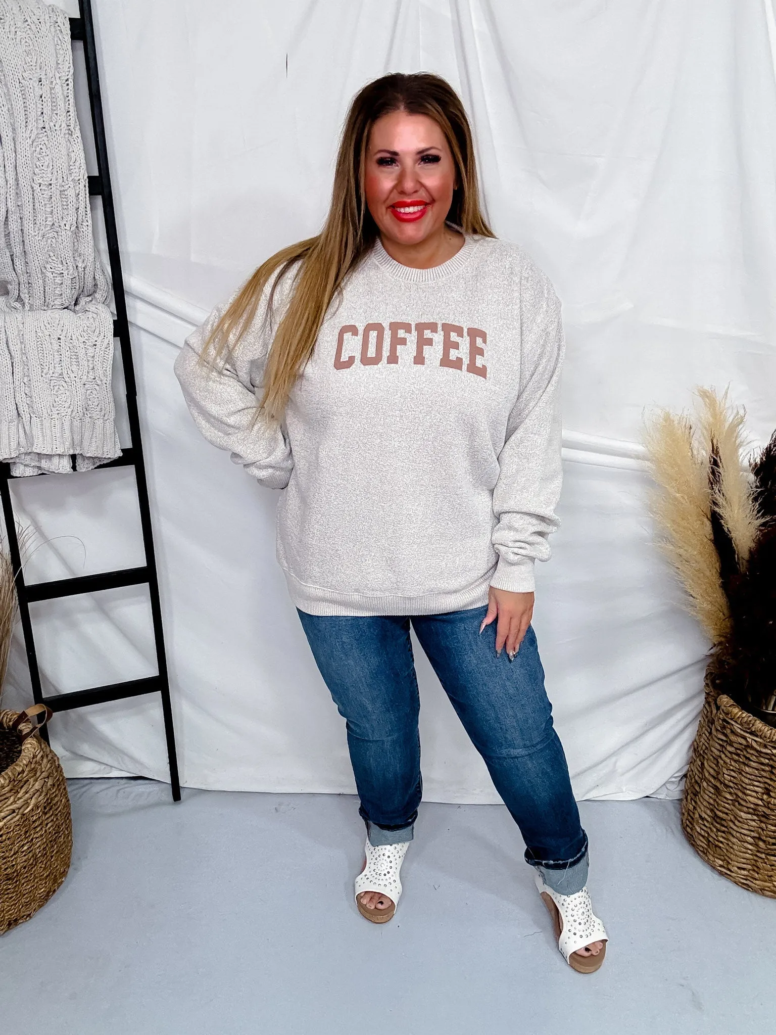 Coffee Puff Knit Sweater