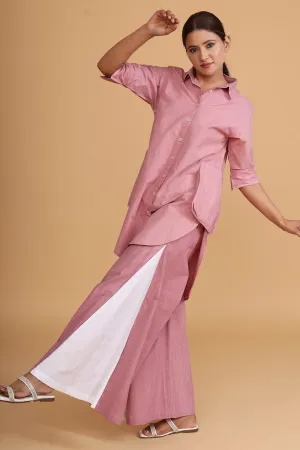 Color Block Side Pleated Pants