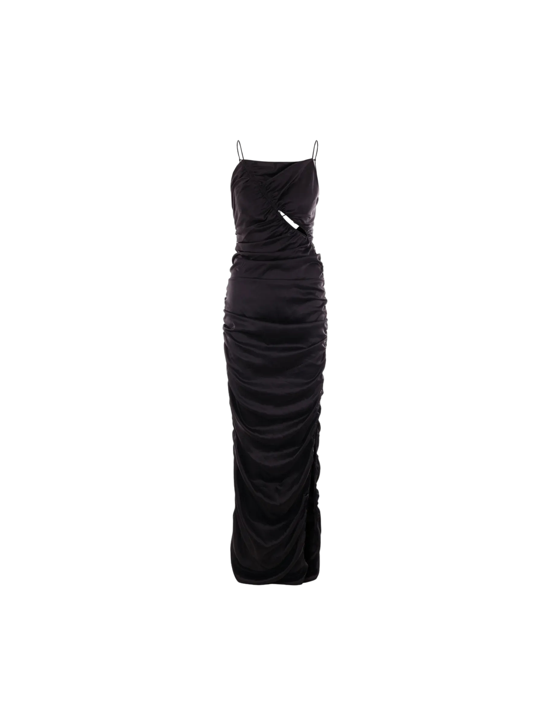 Draped Satin Evening Dress