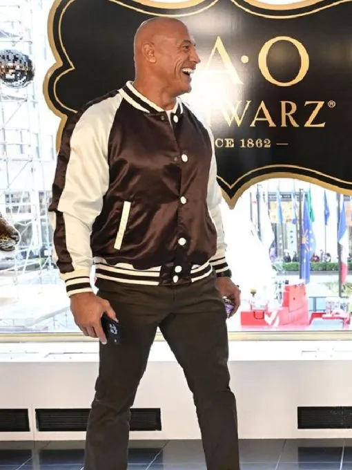 Dwayne Johnson Varsity Leather Jacket by TJS