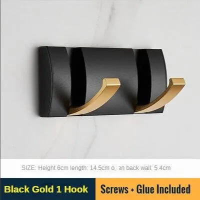 Elegant Black and Gold Foldable Wall Hook Rack for Stylish Storage Solutions