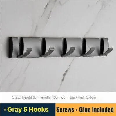 Elegant Black and Gold Foldable Wall Hook Rack for Stylish Storage Solutions