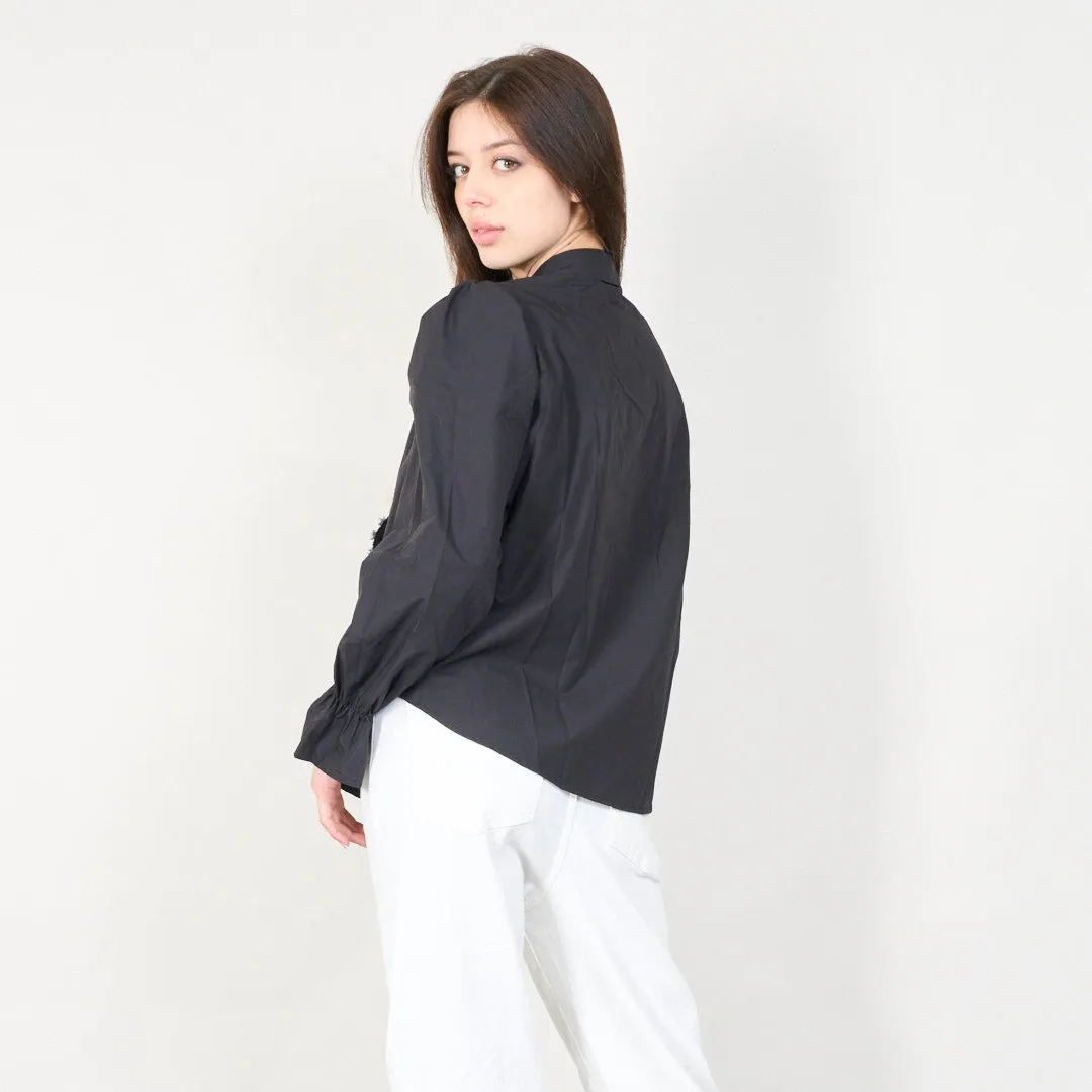Embellished ruffle front blouse wholesale