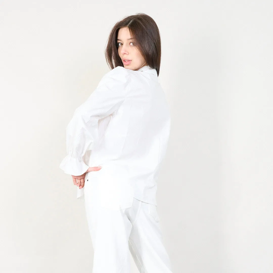 Embellished ruffle front blouse wholesale