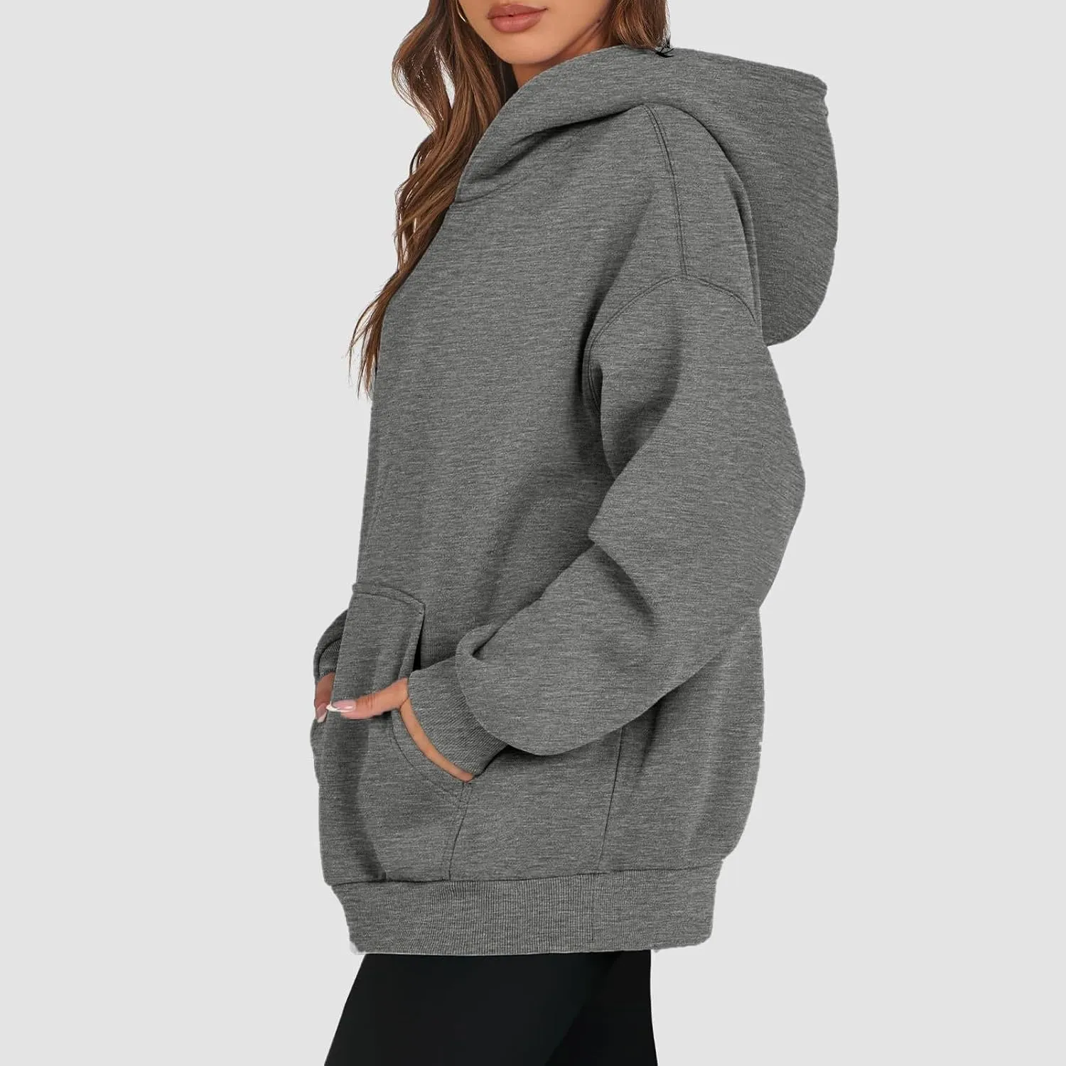 Fleece Hoodies for Women Oversized Preppy Sweatshirt Pullover Lightweight Sweatshirts Winter Sweaters with Pocket
