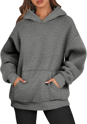 Fleece Hoodies for Women Oversized Preppy Sweatshirt Pullover Lightweight Sweatshirts Winter Sweaters with Pocket