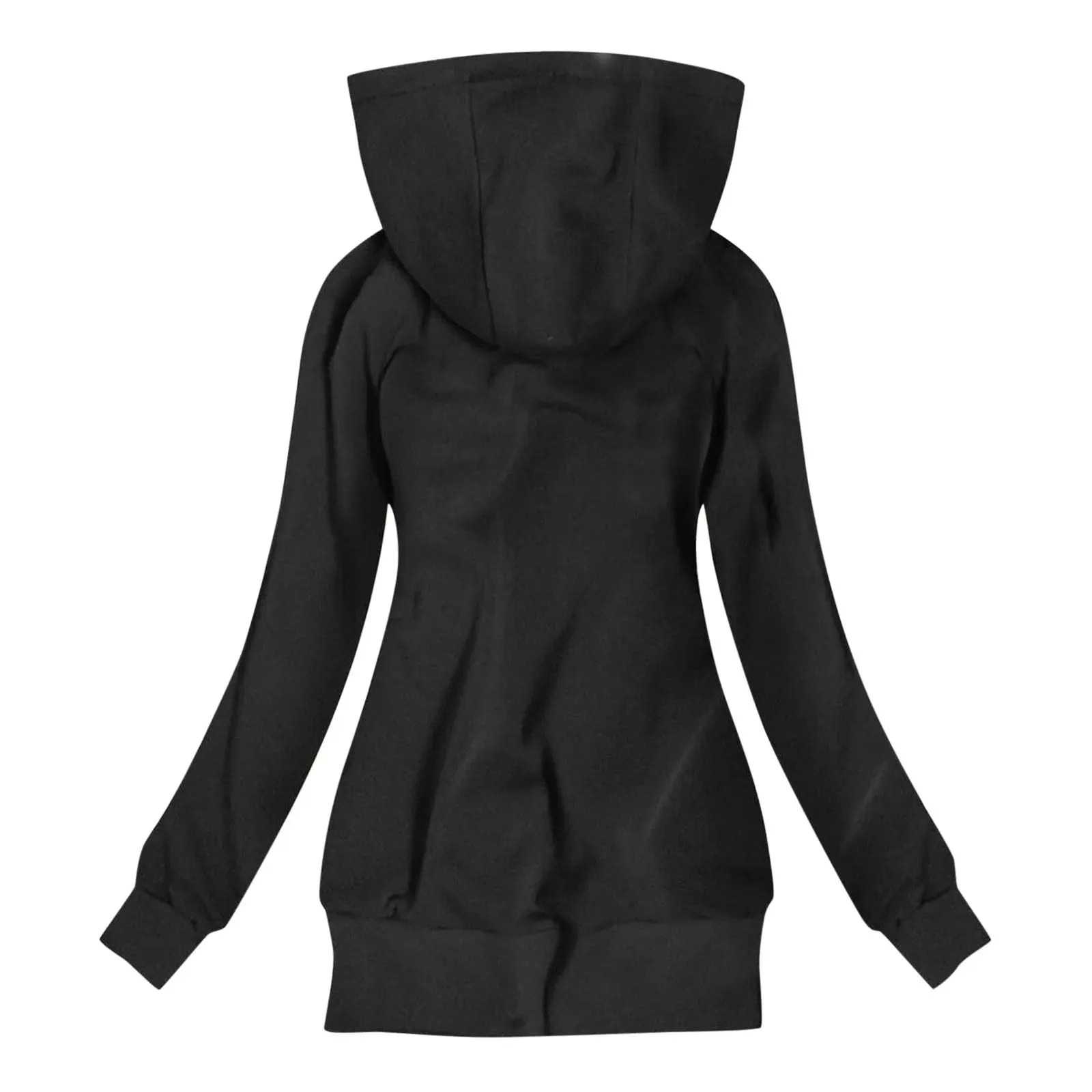 Flower Print Hooded Sweatshirt Plus Size Zipper Jacket Coat