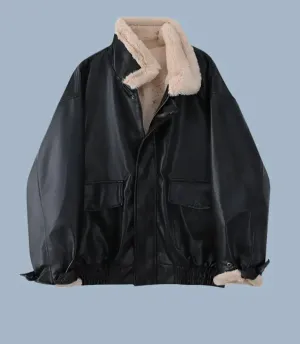 Fur Leather Long Sleeved Thickened Jacket For Women