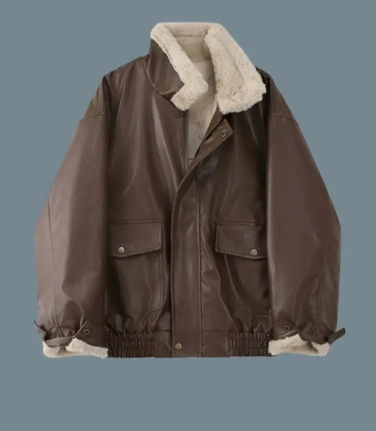 Fur Leather Long Sleeved Thickened Jacket For Women