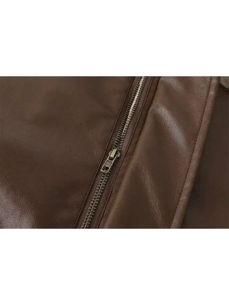 Fur Leather Long Sleeved Thickened Jacket For Women