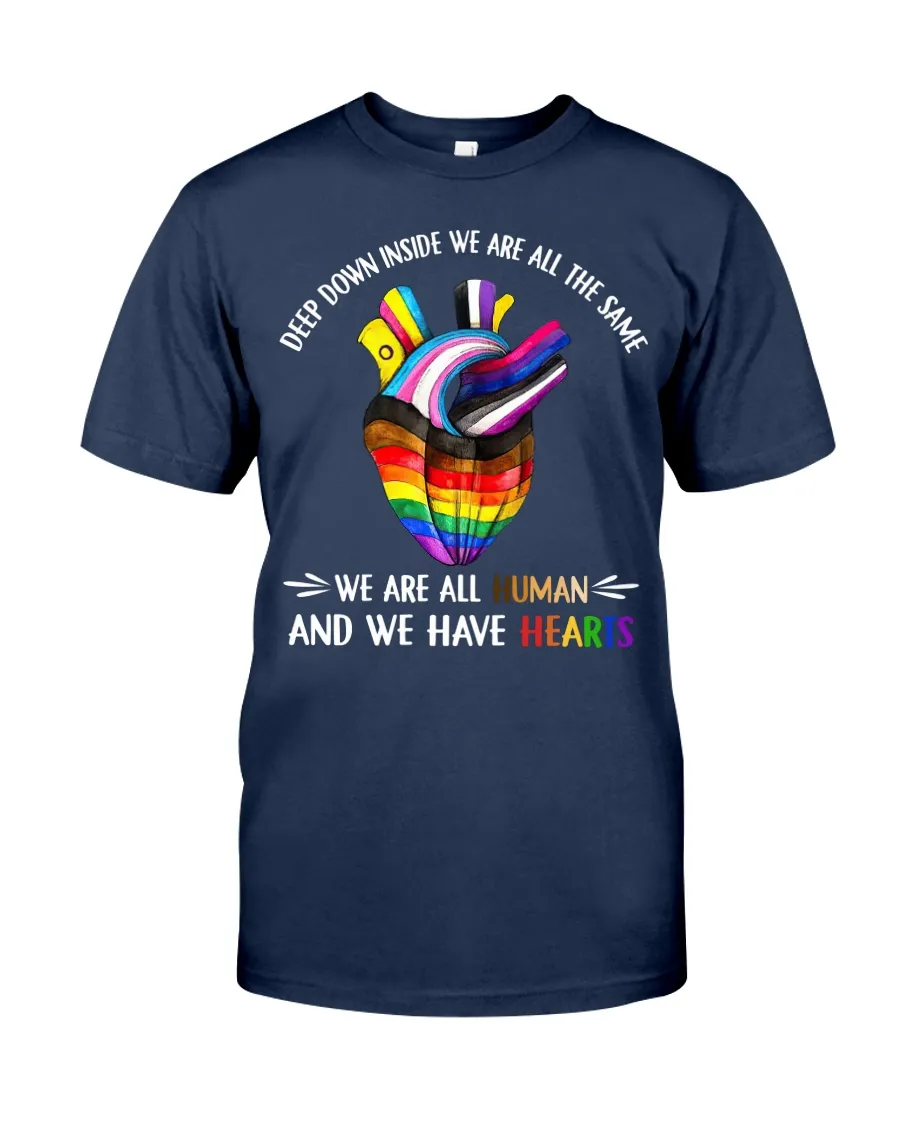 Gaymer Shirt, Lesbian Shirt, We Are All Human And We Have Hearts, Pride T Shirts For LGBT