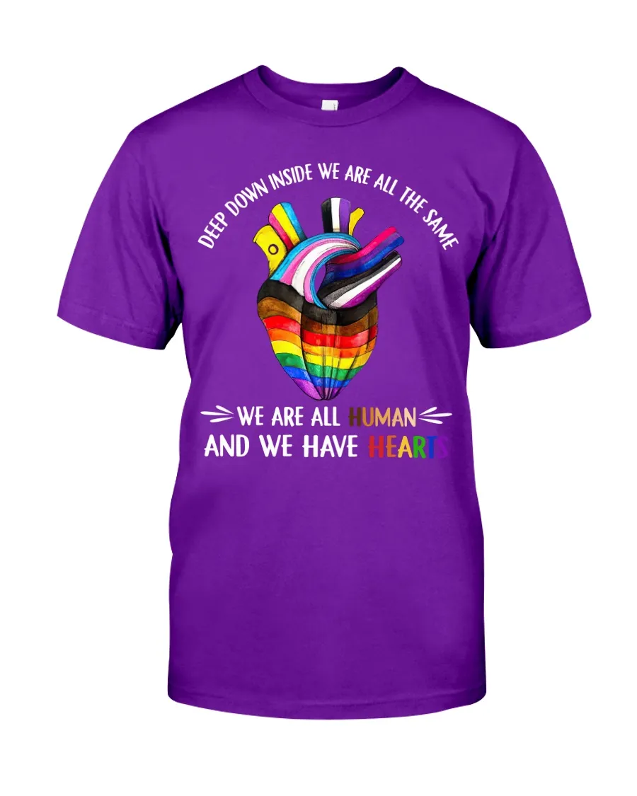 Gaymer Shirt, Lesbian Shirt, We Are All Human And We Have Hearts, Pride T Shirts For LGBT