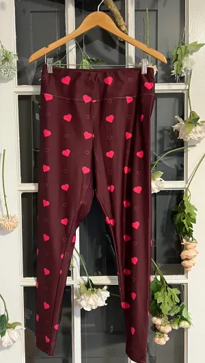 Heart Print Athletic Pants 2X