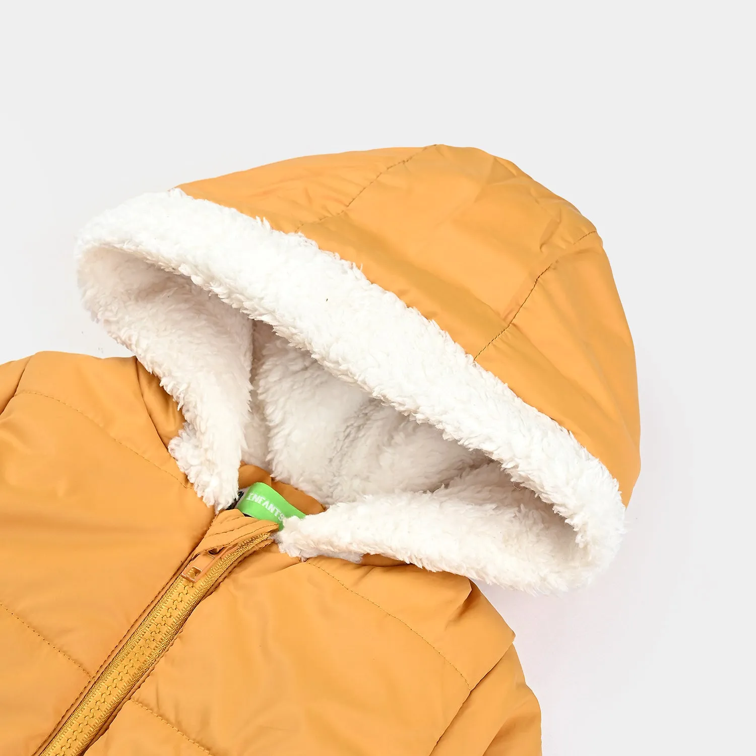 Infant Girls Mix taffeta Quilted Jacket Bloated-Citrus