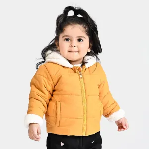 Infant Girls Mix taffeta Quilted Jacket Bloated-Citrus