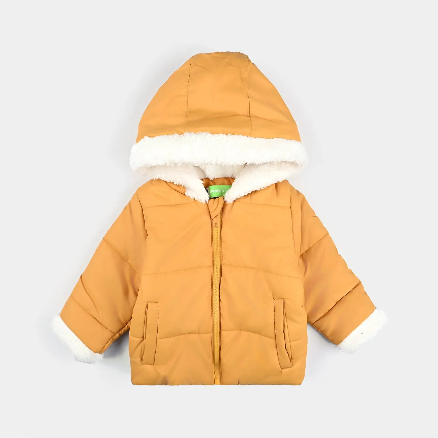 Infant Girls Mix taffeta Quilted Jacket Bloated-Citrus