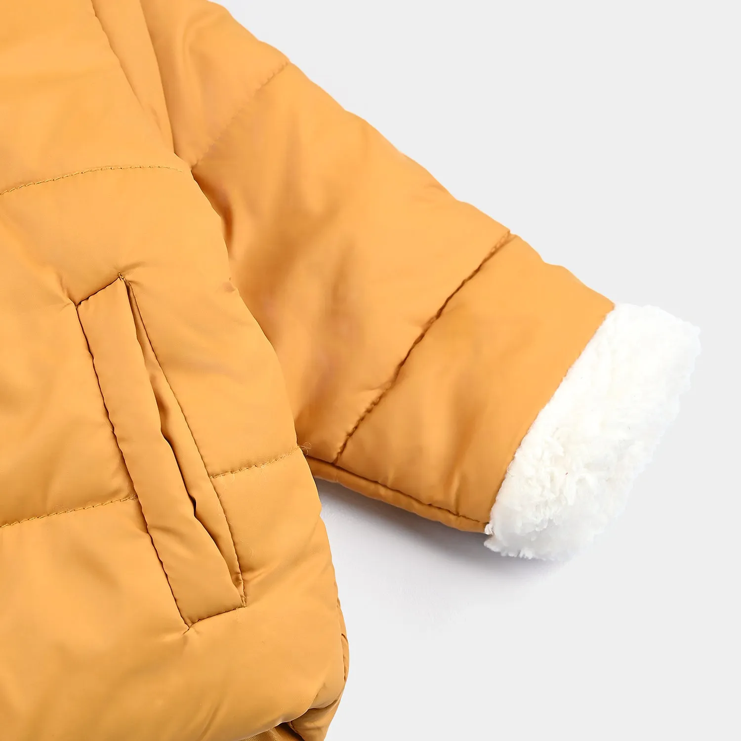 Infant Girls Mix taffeta Quilted Jacket Bloated-Citrus