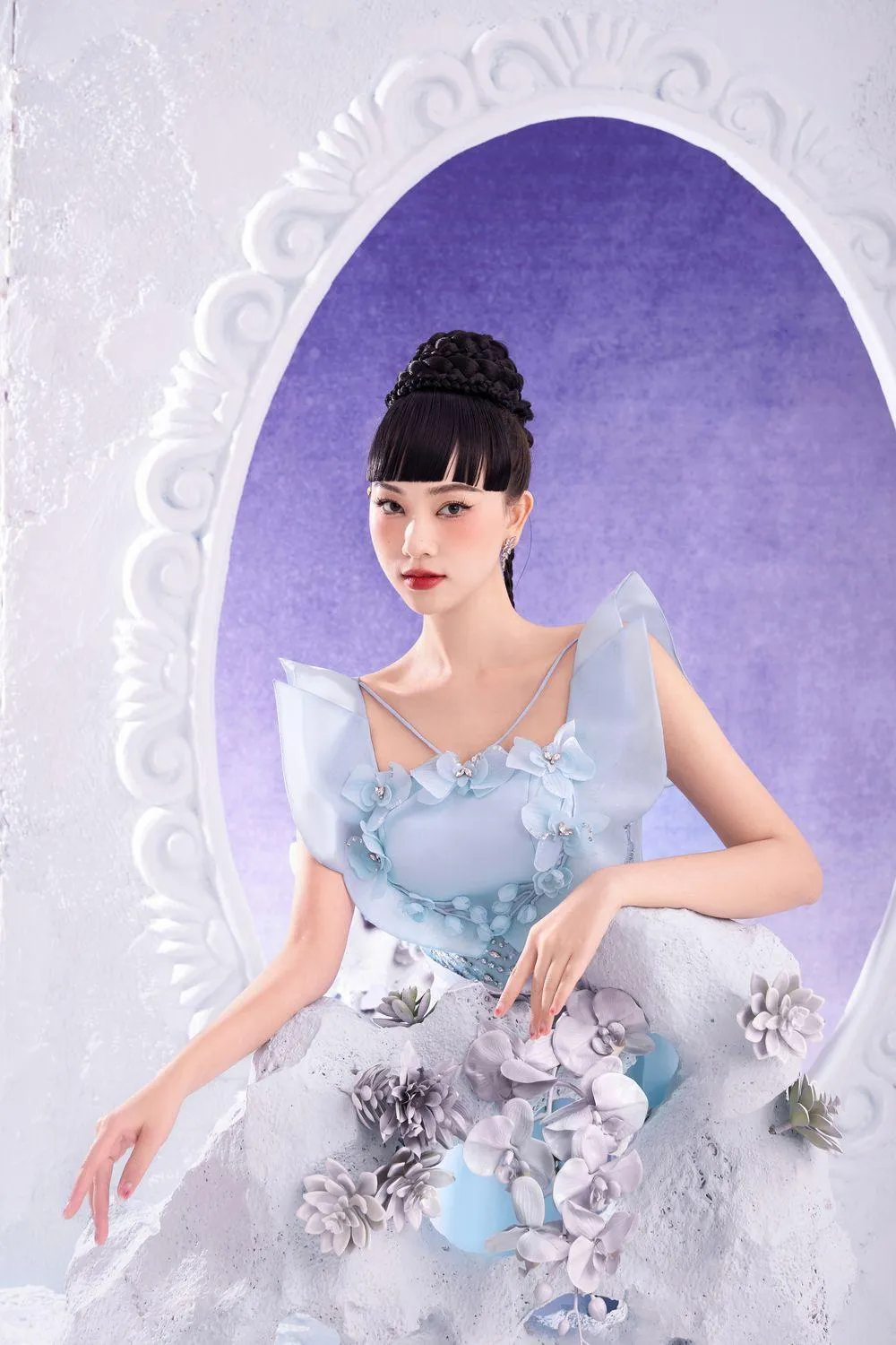 Irenee A-line Flutter Sleeved Organza Mini Dress