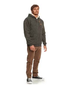 Keller Hooded Zip Fleece Jacket in Dark Grey Heather