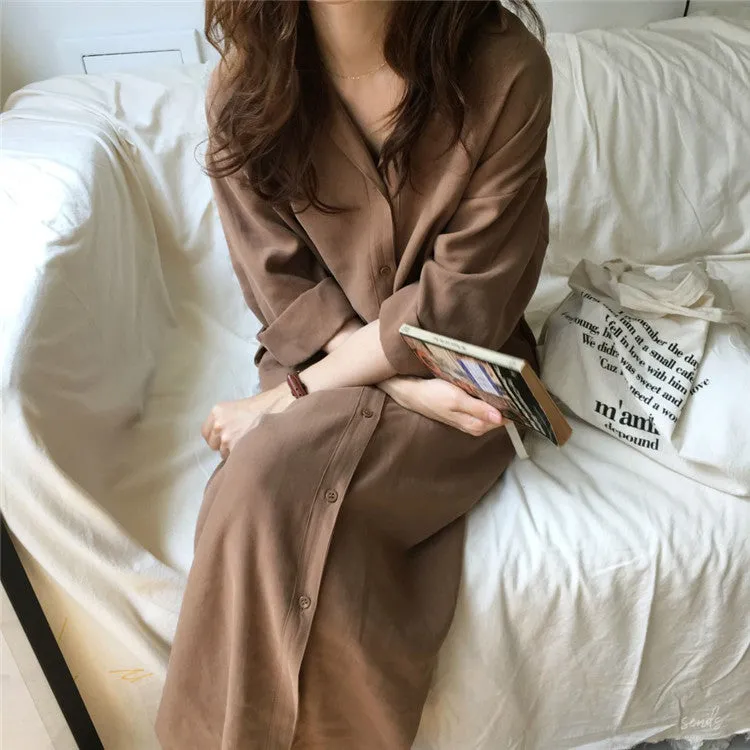 Korean Hong Kong CHIC Loose Coat Lace Slim Look Thin Mid-Length Windbreaker Women Outerwear
