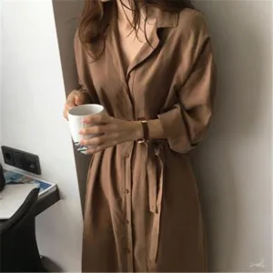Korean Hong Kong CHIC Loose Coat Lace Slim Look Thin Mid-Length Windbreaker Women Outerwear
