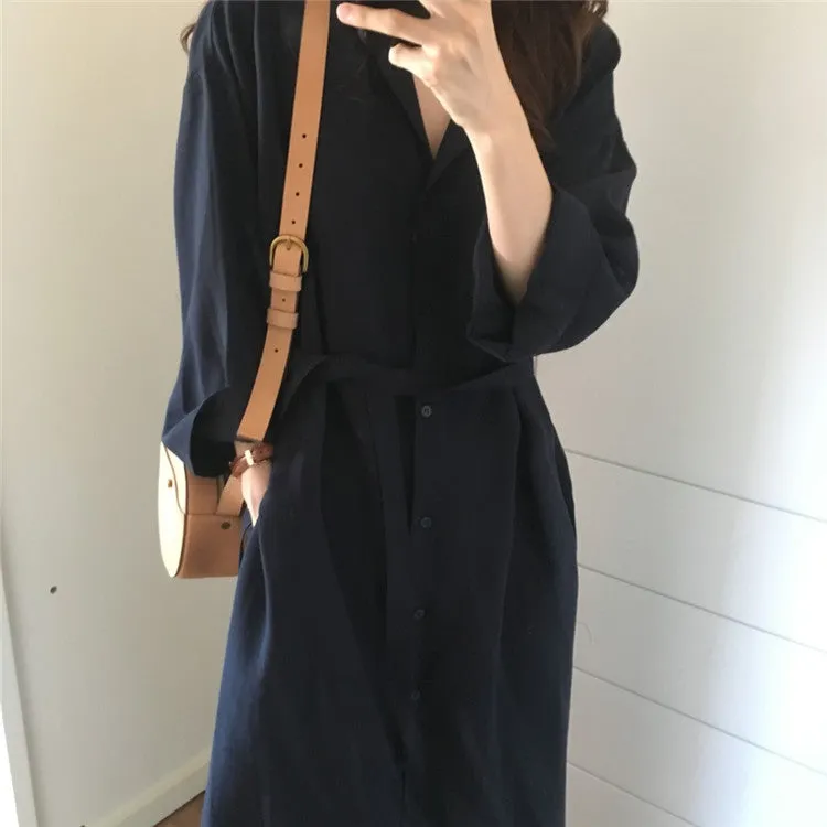 Korean Hong Kong CHIC Loose Coat Lace Slim Look Thin Mid-Length Windbreaker Women Outerwear