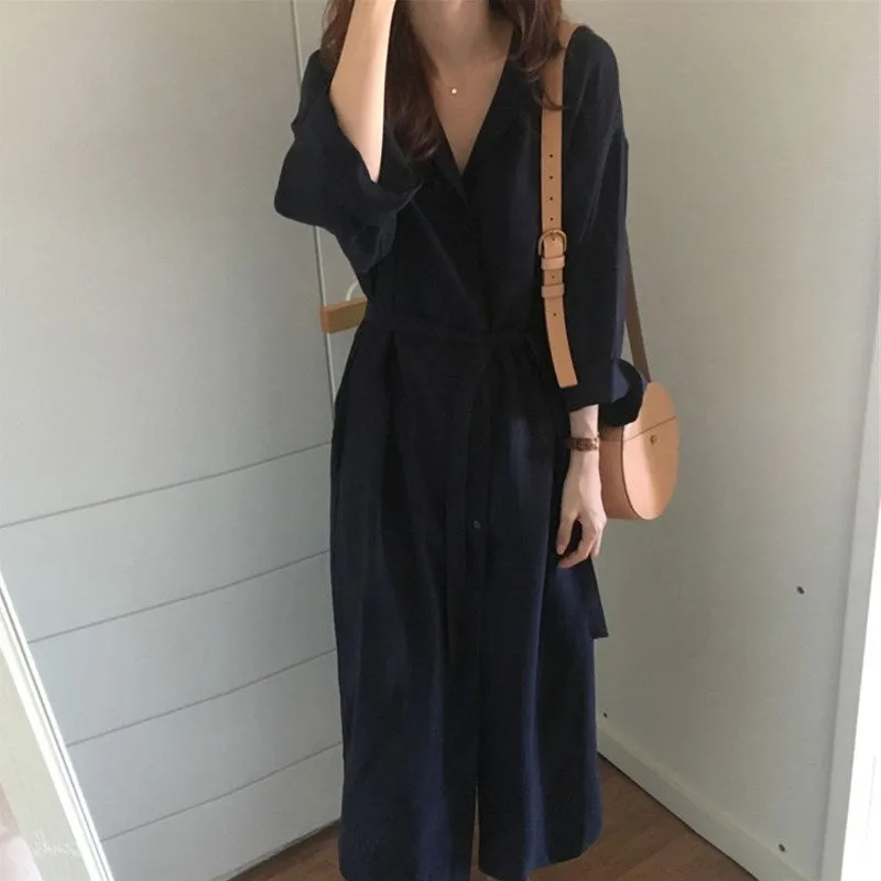 Korean Hong Kong CHIC Loose Coat Lace Slim Look Thin Mid-Length Windbreaker Women Outerwear