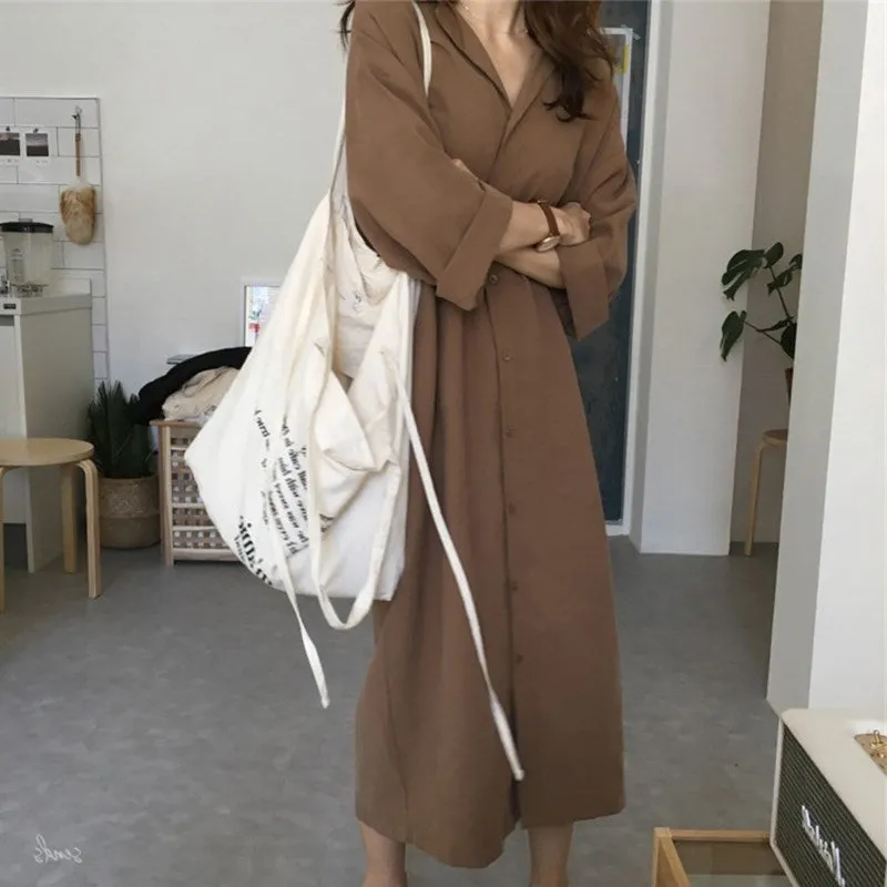 Korean Hong Kong CHIC Loose Coat Lace Slim Look Thin Mid-Length Windbreaker Women Outerwear