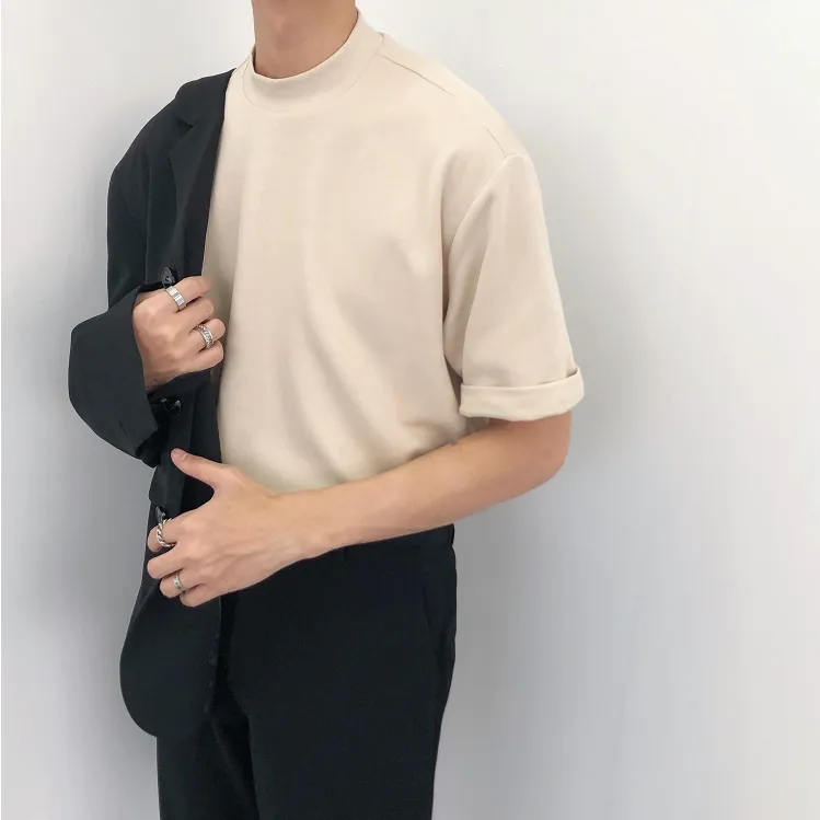 [Korean Style] Camise Turtleneck 1/2 T-Shirts