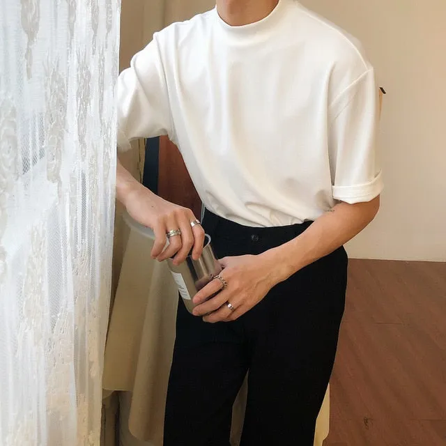 [Korean Style] Camise Turtleneck 1/2 T-Shirts