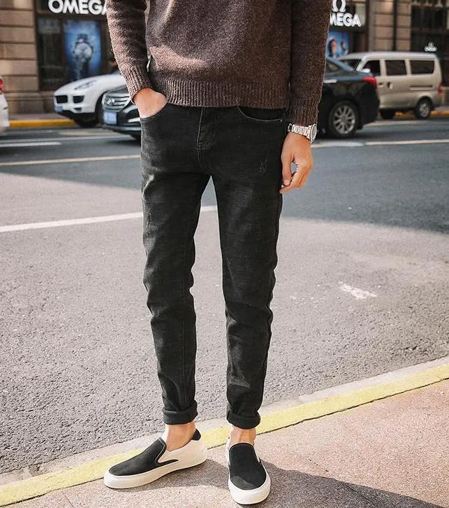 [Korean Style] Herry Dark Grey Denim Jeans